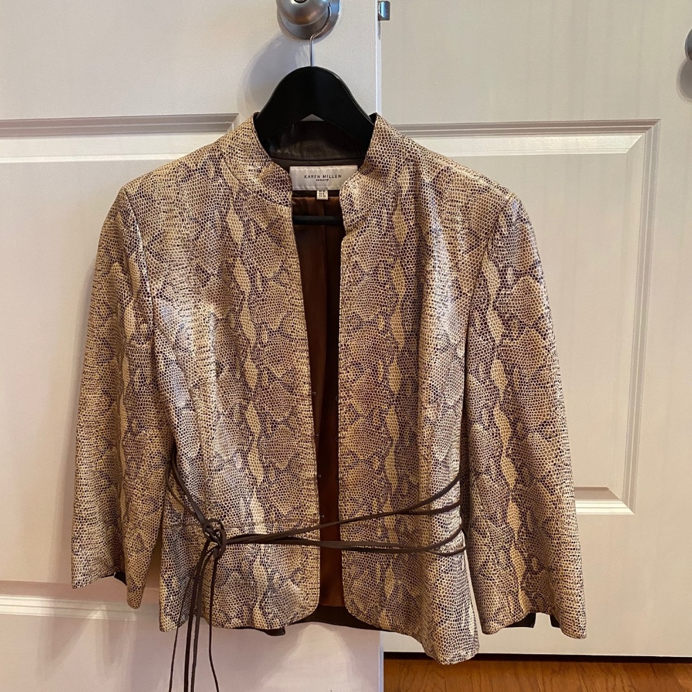 Karen Millen Snake Leather Jacket. Size S